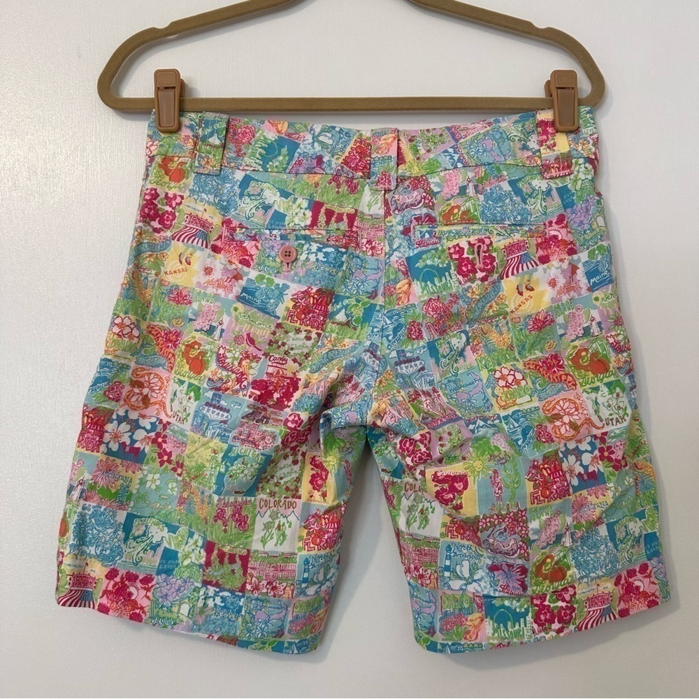 Lilly Pulitzer State Of Mind Patchwork Shorts Womens 0 - Picture 4 of 10